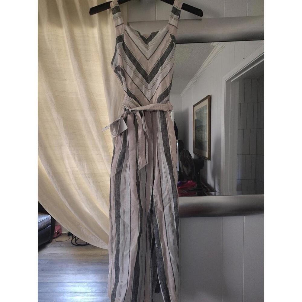 NWT Vince Camuto Linen Striped Jumpsuit Small